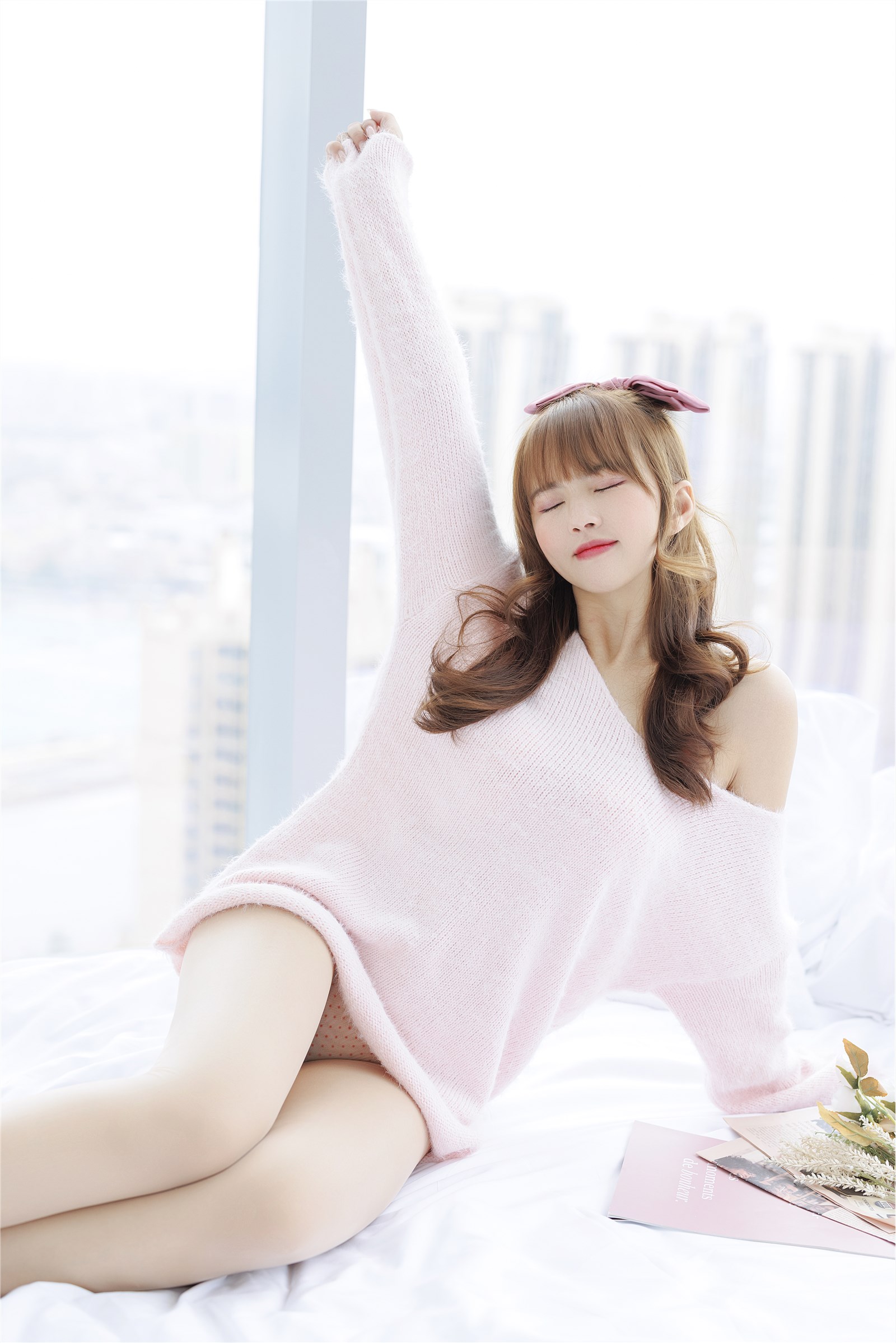 002. Zhang Siyun Nice - Internal purchase of watermark free pink sweater(7)